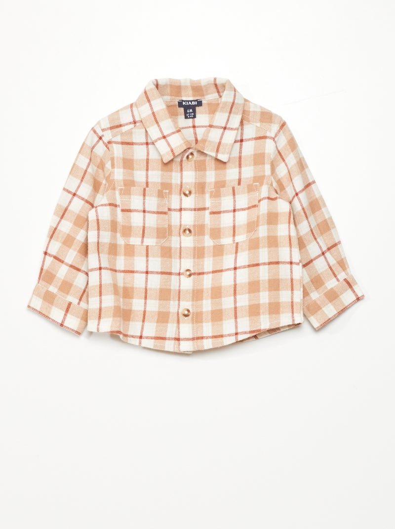 Camisa de flanela aos quadrados ROSA - Kiabi