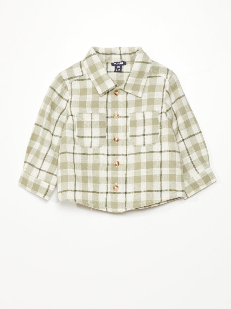 Camisa de flanela aos quadrados ROSA - Kiabi