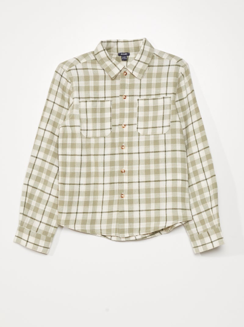 Camisa de flanela aos quadrados VERDE - Kiabi