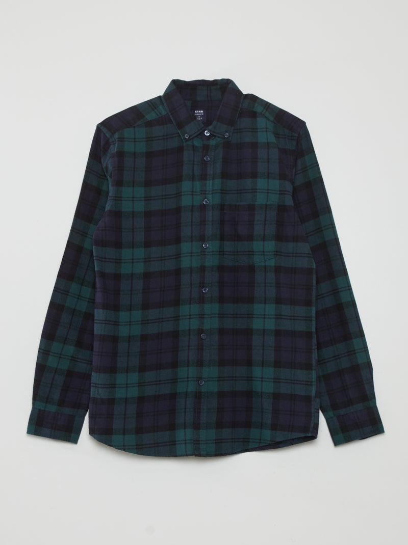 Camisa de flanela aos quadrados VERDE - Kiabi
