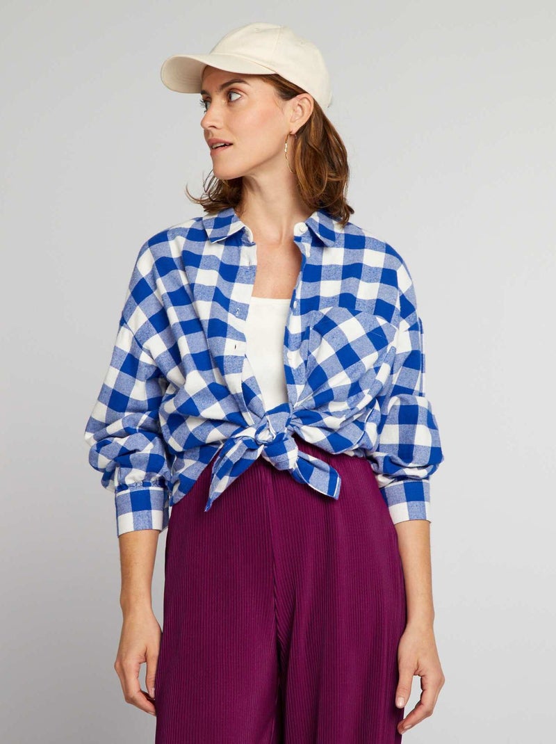Camisa de flanela AZUL - Kiabi