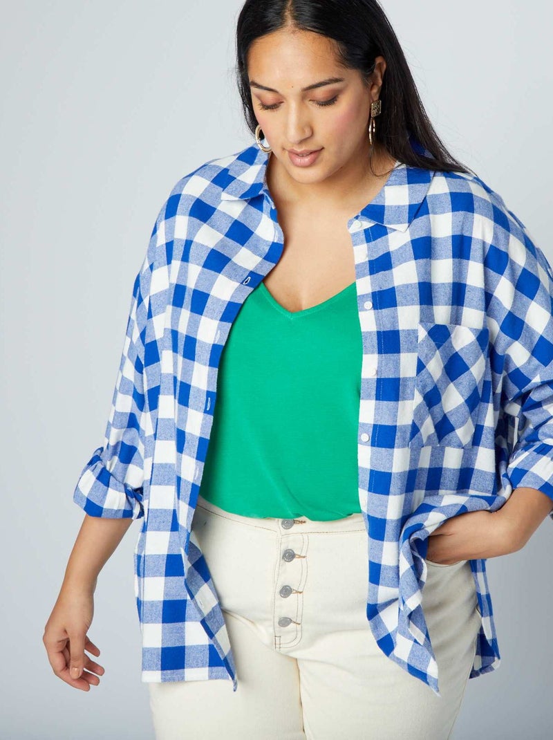 Camisa de flanela AZUL - Kiabi