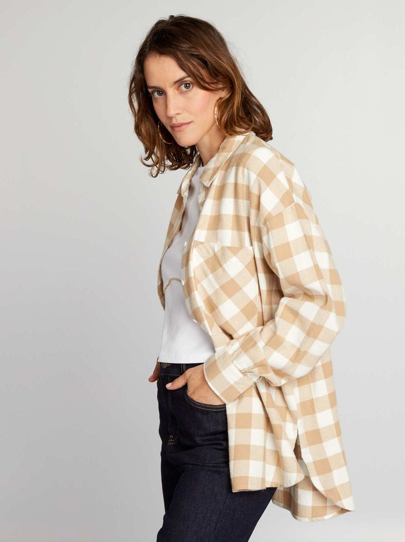 Camisa de flanela BEGE - Kiabi
