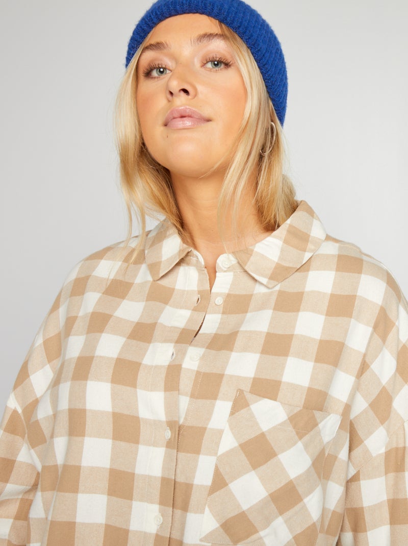 Camisa de flanela BEGE - Kiabi