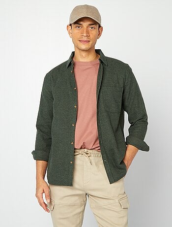 Camisa de flanela com bolsos frontais