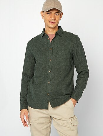 Camisa de flanela com bolsos frontais