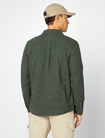 Camisa de flanela com bolsos frontais