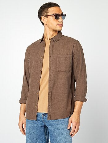 Camisa de flanela com bolsos frontais