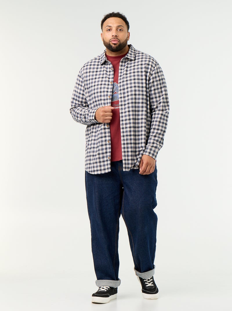 Camisa de flanela estampada Azul - Kiabi