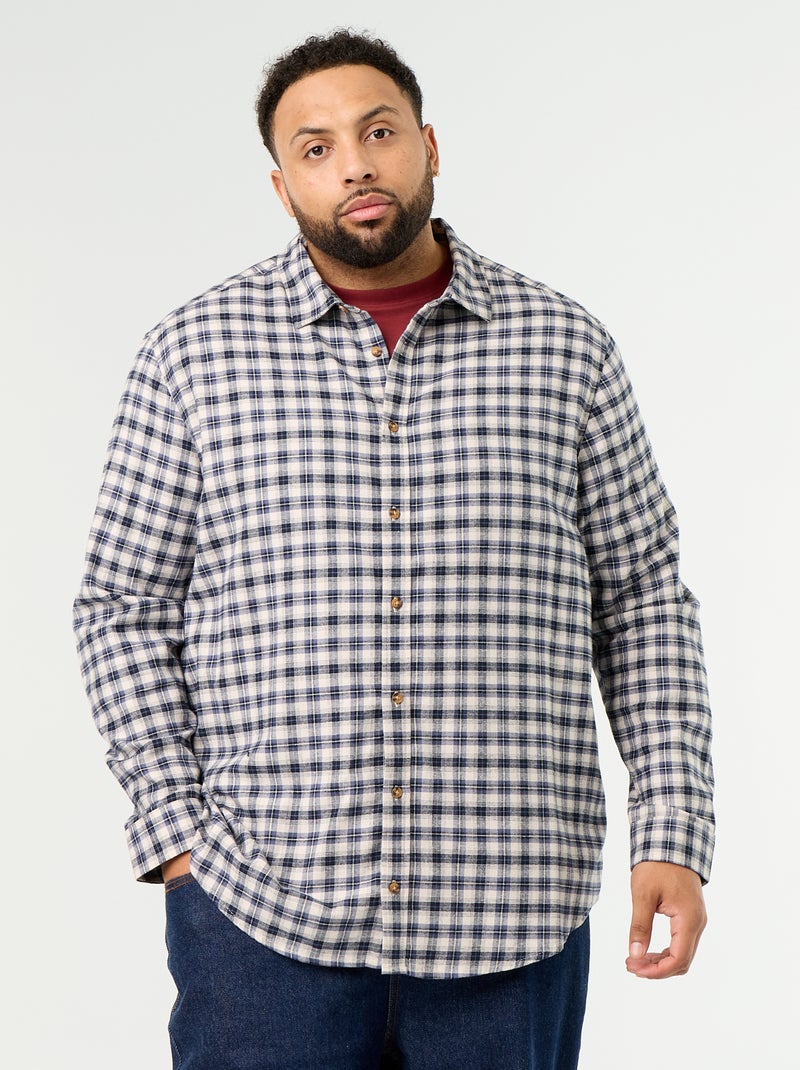 Camisa de flanela estampada Azul - Kiabi