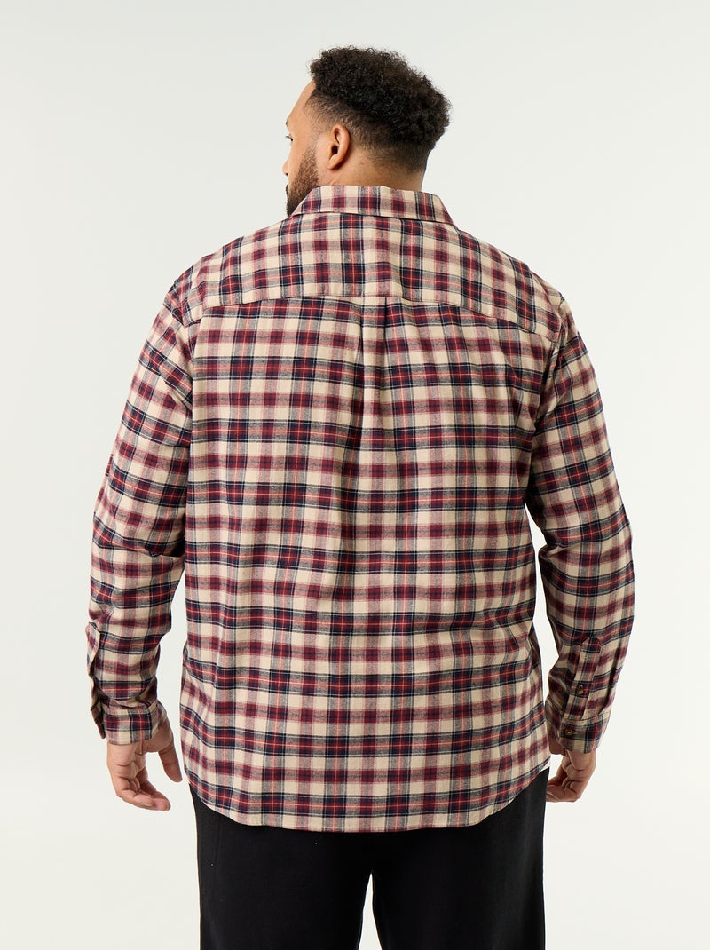 Camisa de flanela estampada Castanho - Kiabi