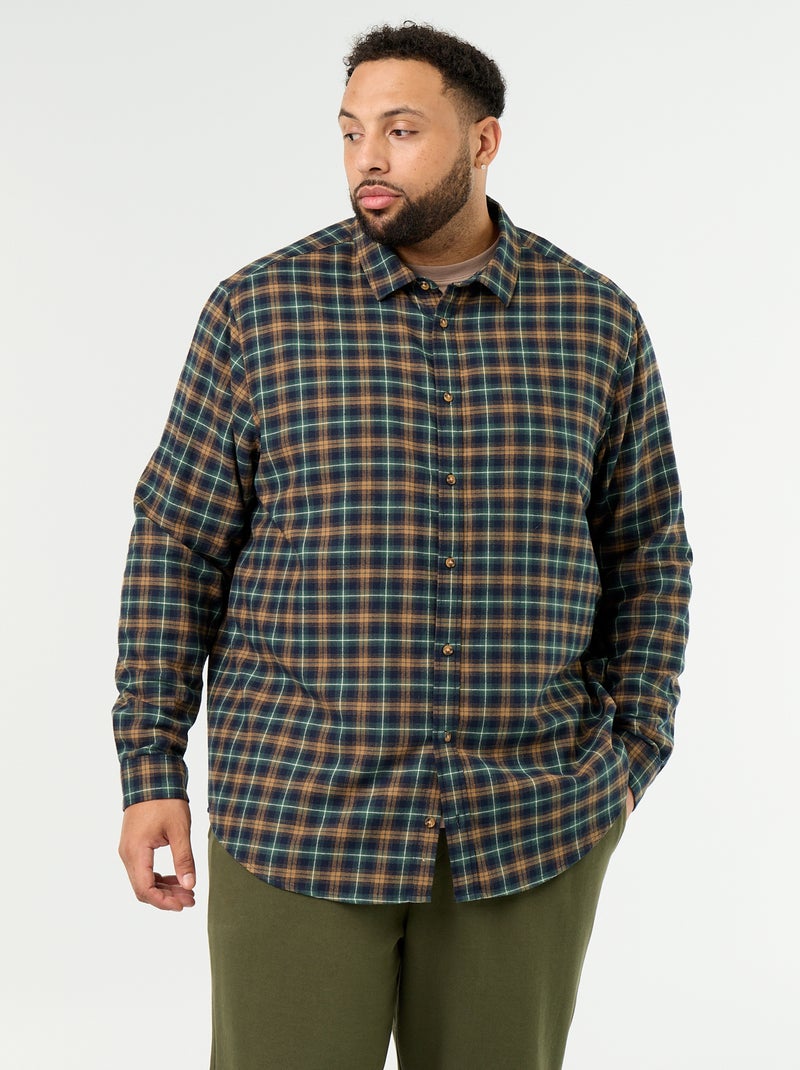 Camisa de flanela estampada Verde - Kiabi