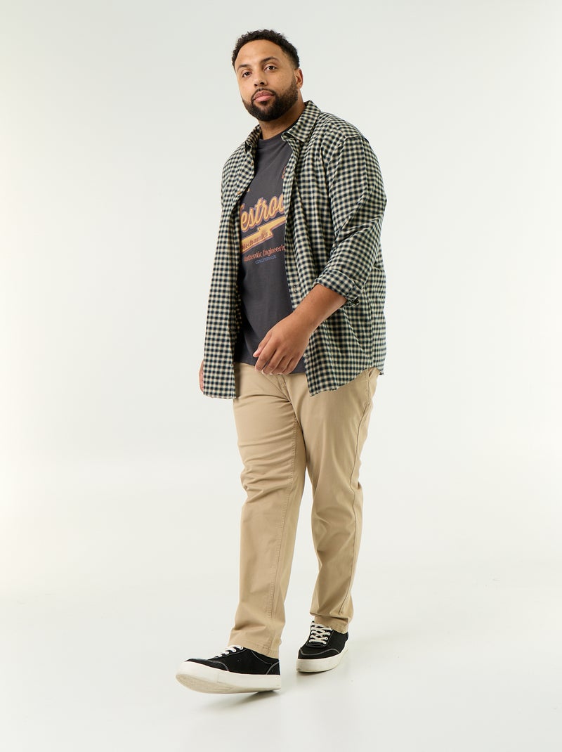 Camisa de flanela estampada Verde - Kiabi