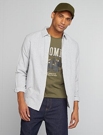 Camisa de flanela lisa