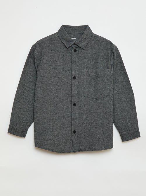 Camisa de flanela lisa - Kiabi