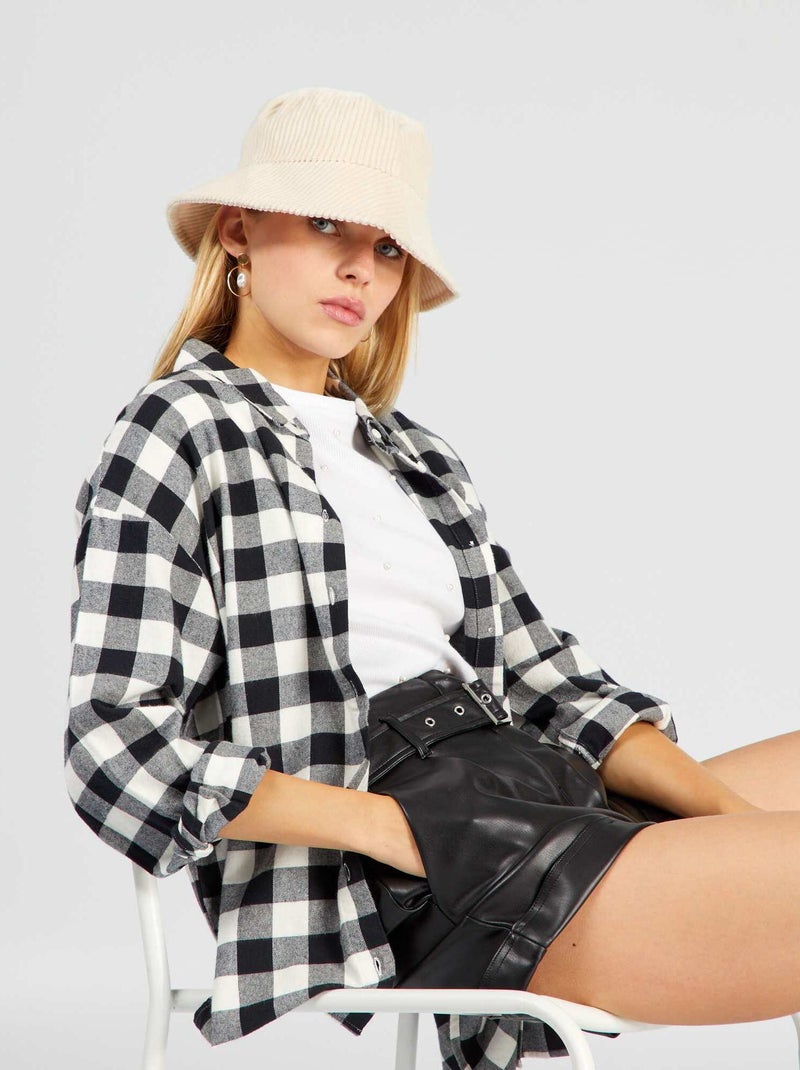 Camisa de flanela PRETO - Kiabi