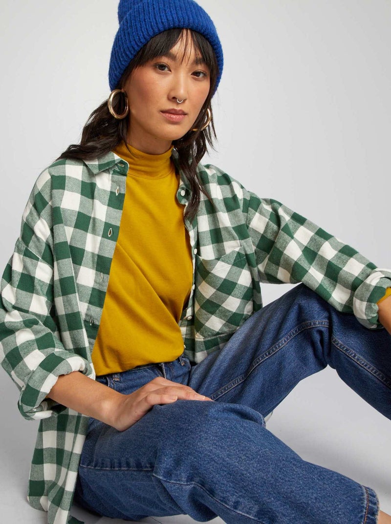 Camisa de flanela VERDE - Kiabi