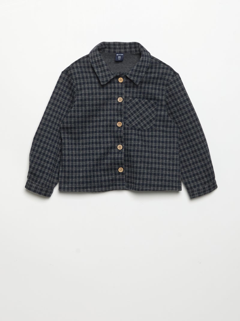 Camisa de flanela xadrez Azul - Kiabi