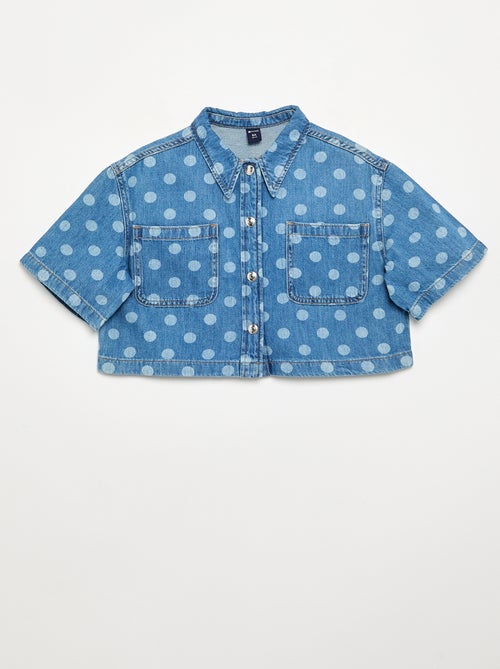 Camisa de ganga às bolinhas - Kiabi
