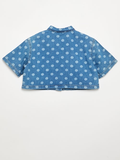 Camisa de ganga às bolinhas - Kiabi