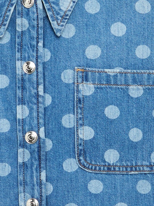 Camisa de ganga às bolinhas - Kiabi