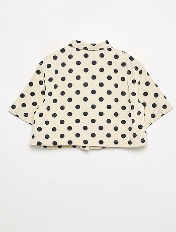 Camisa de ganga às bolinhas