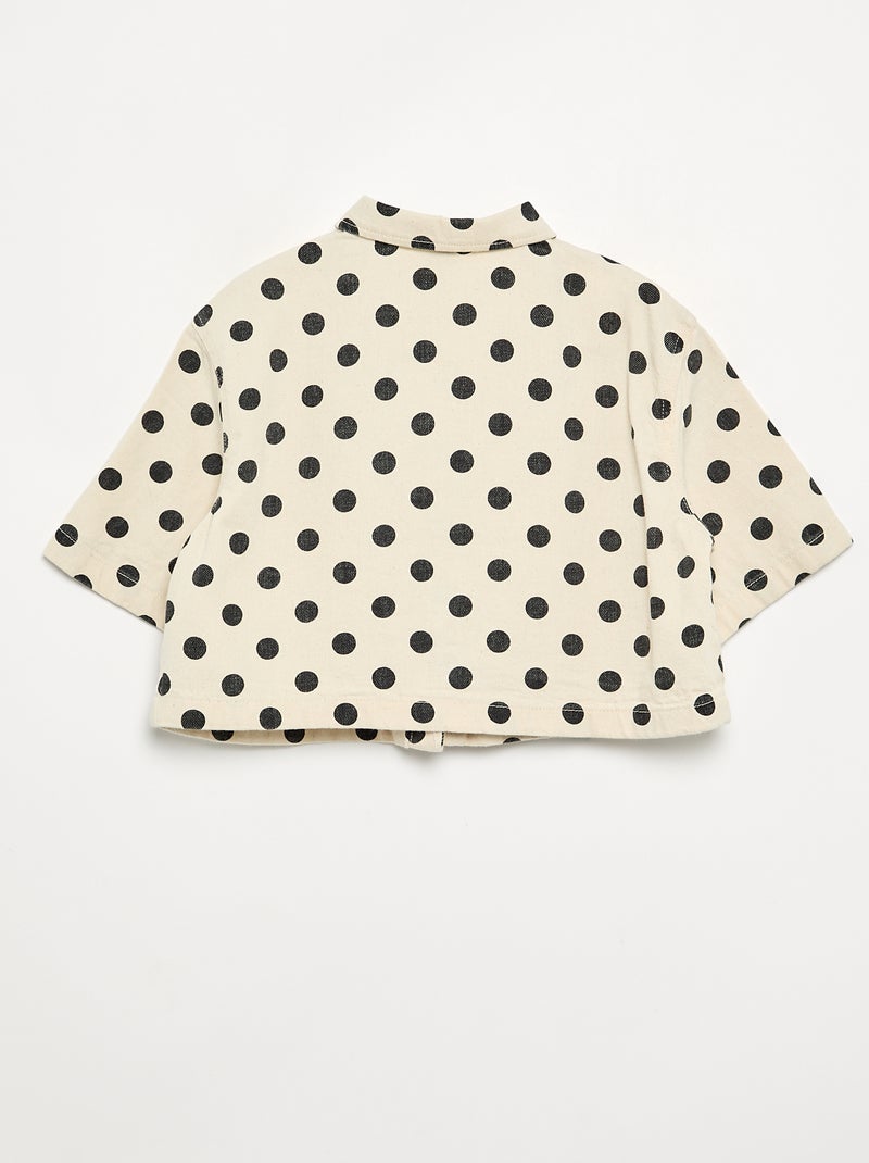 Camisa de ganga às bolinhas Branco - Kiabi