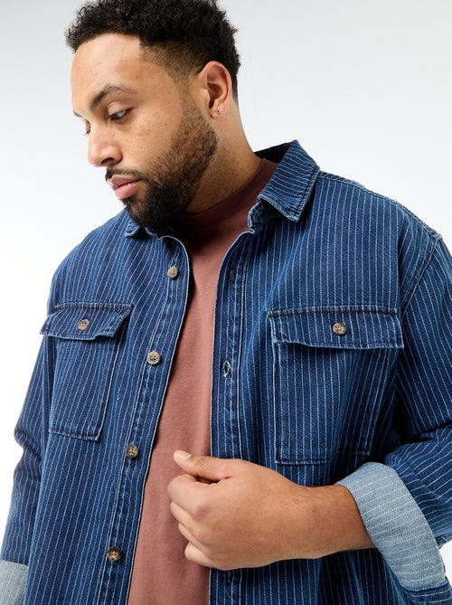 Camisa de ganga às riscas - Kiabi