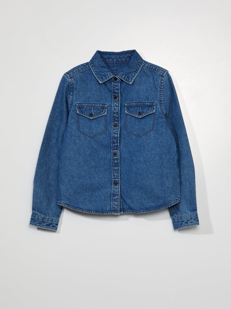Camisa de ganga AZUL - Kiabi