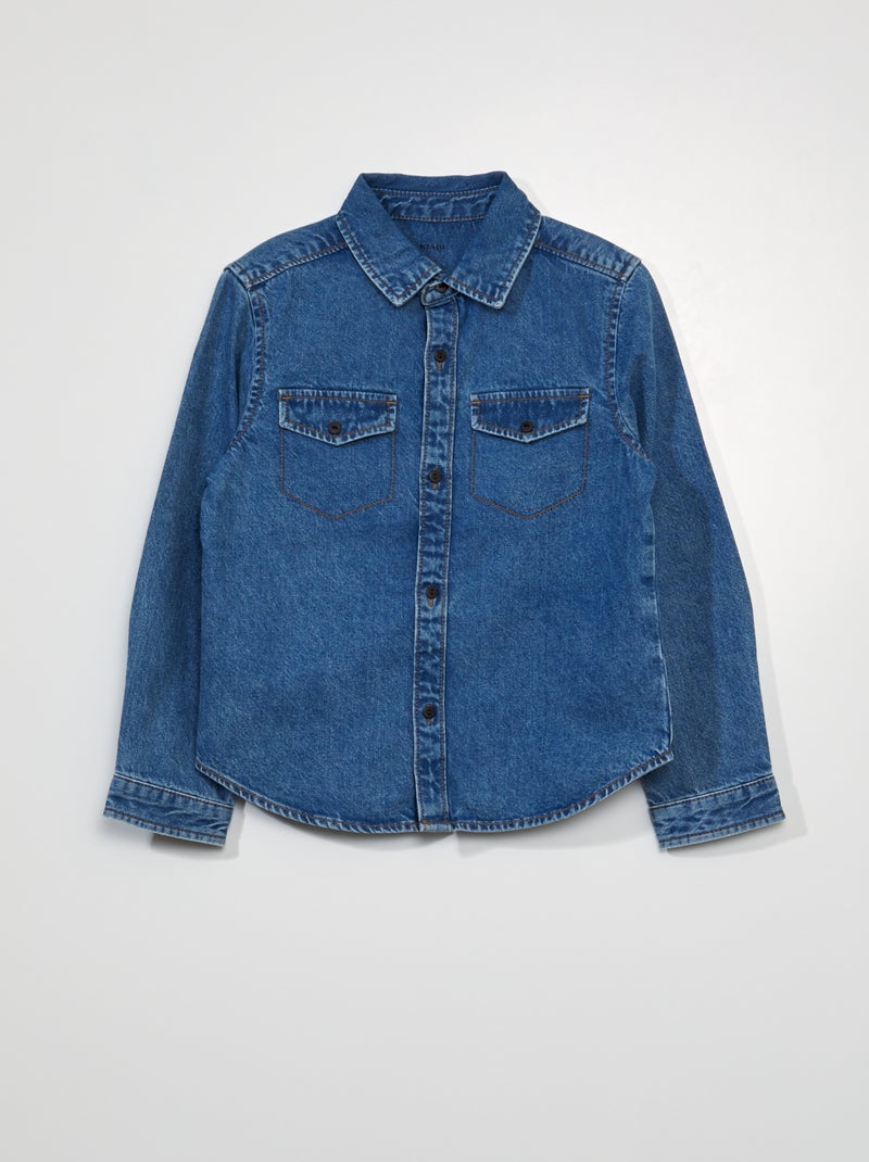 Camisa de ganga AZUL - Kiabi