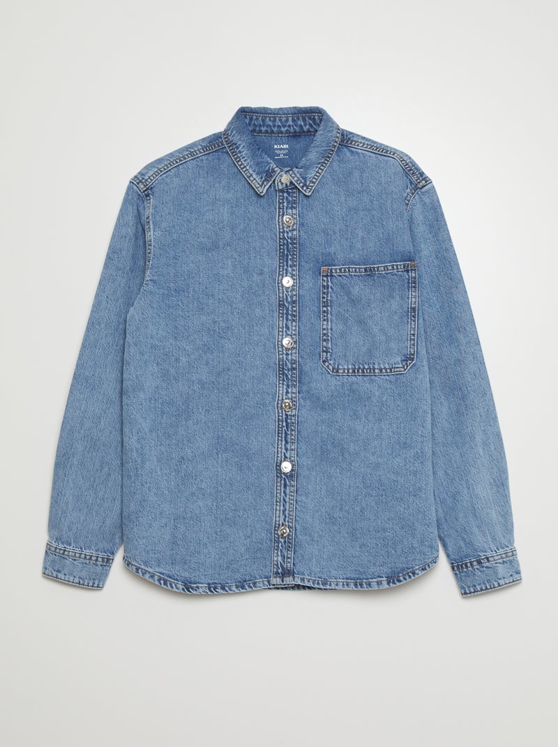 Camisa de ganga AZUL - Kiabi