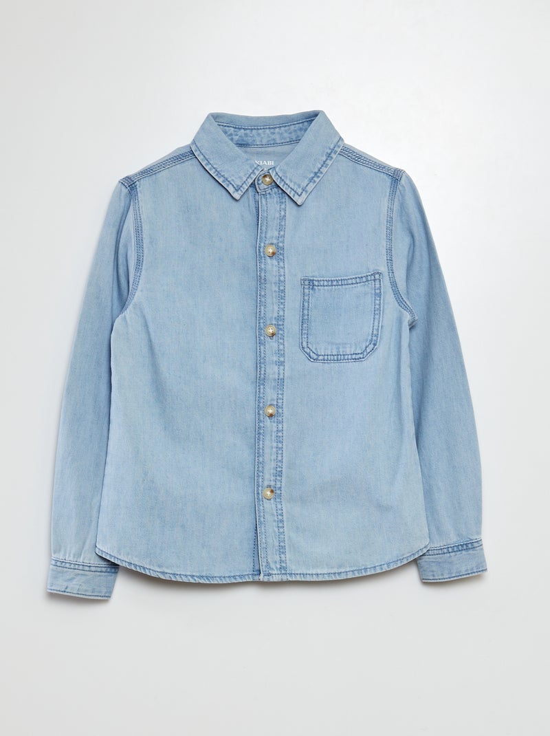 Camisa de ganga AZUL - Kiabi