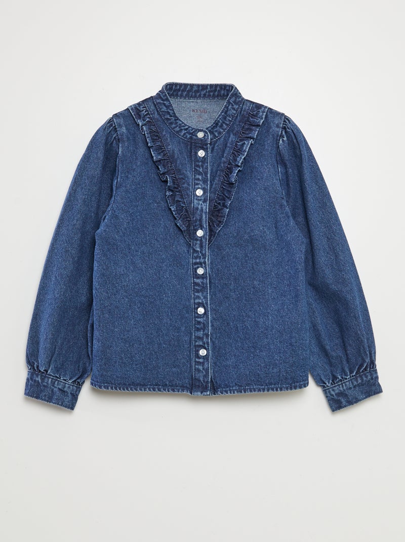 Camisa de ganga AZUL - Kiabi