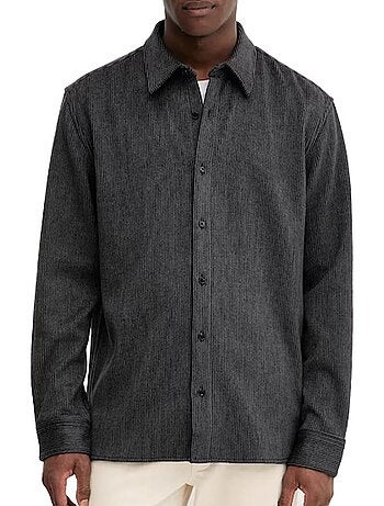 Camisa de Ganga Azul para Homem Calvin Klein Jeans com Riscas