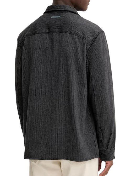 Camisa de Ganga Azul para Homem Calvin Klein Jeans com Riscas - Kiabi Camisa de Ganga Azul para Homem Calvin Klein Jeans com Riscas - Kiabi