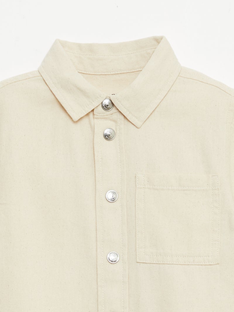 Camisa de ganga Bege - Kiabi