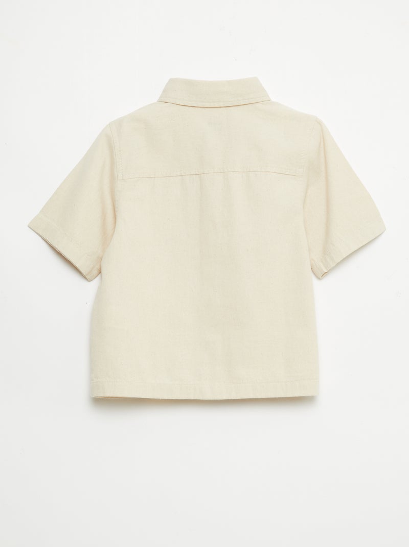 Camisa de ganga Bege - Kiabi