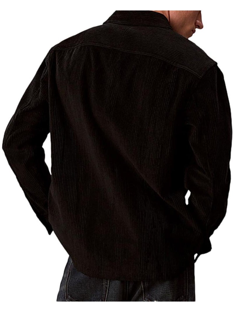Camisa de Ganga Calvin Klein Jeans para Homem com Bolso Preto - Kiabi