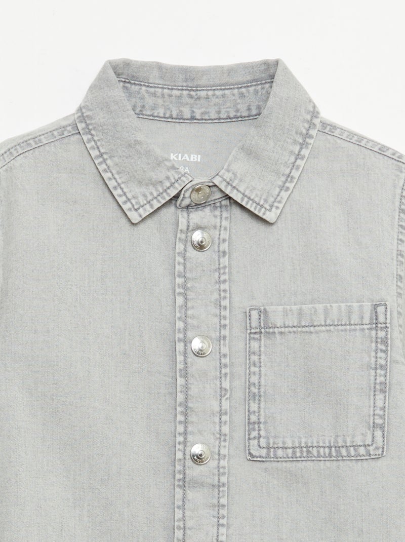 Camisa de ganga Cinza - Kiabi