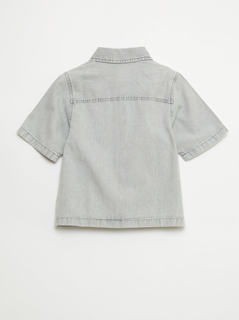 Camisa de ganga Cinza - Kiabi
