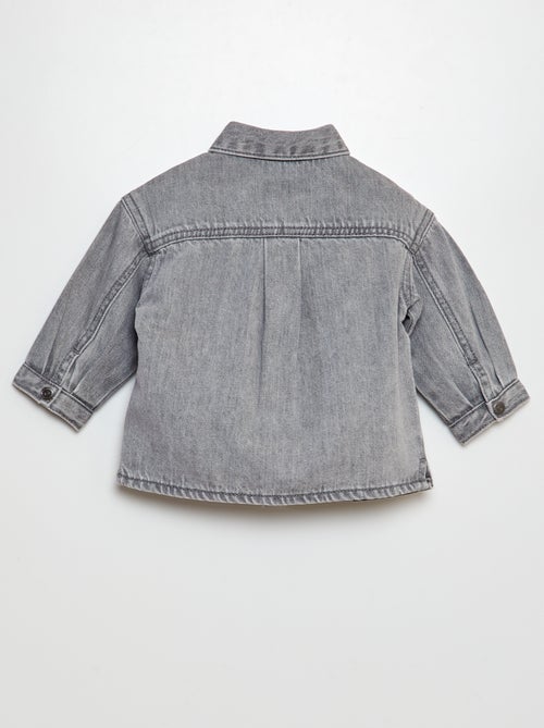 Camisa de ganga com bordado coelho - Kiabi