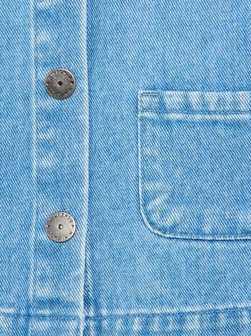 Camisa de ganga com gola Claudine - Kiabi Camisa de ganga com gola Claudine - Kiabi