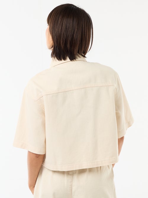 Camisa de ganga com mangas 3/4 - Kiabi