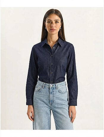 Camisa de ganga de algodão feminina lucci