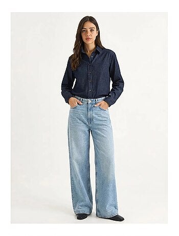 Camisa de ganga de algodão feminina lucci