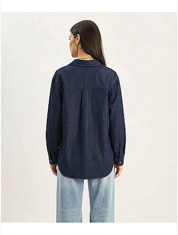 Camisa de ganga de algodão feminina lucci