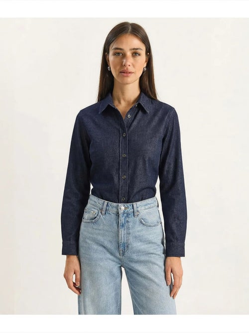 Camisa de ganga de algodão feminina lucci - Kiabi
