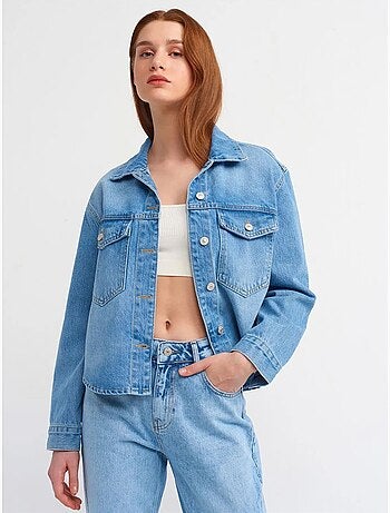 Camisa de ganga de algodão para mulher dilvin