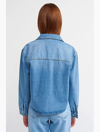 Camisa de ganga de algodão para mulher dilvin
