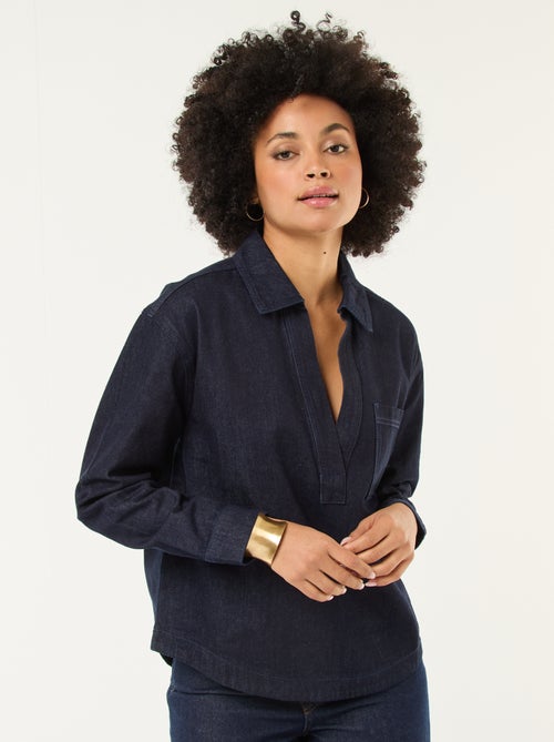 Camisa de ganga de manga comprida - Kiabi